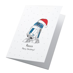 R2D2 personalisierte Weihnachtskarte, Star Wars Weihnachten, frohe Weihnachten, Kinderweihnachtskarte, frohe Weihnachten, Weihnachtskarte, Star Wars