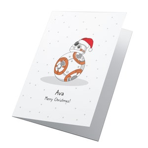BB8! Gepersonaliseerde kerstkaart, Star Wars-kerst, vrolijk kerstfeest, kinderkerstkaart, vrolijk kerstfeest, kerstkaart