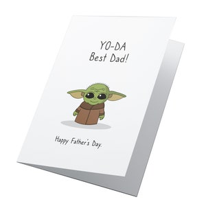 YO-DA Mejor papá! Tarjeta personalizada del Día del Padre, Feliz Día de los Padres, Día de los Padres Divertidos, Tarjeta padrastro, Tarjeta del Día del Padre Yoda, Tarjeta Star Wars