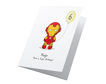 Cartão de aniversário de super-herói personalizado, cartão de aniversário de meninos, cartão de aniversário de meninas, cartão de super-herói, cartão personalizado, cartão de super-heróis