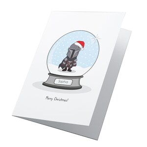 Boule à neige mandalorienne ! Carte de Noël personnalisée, Noël Star Wars, Joyeux Noël, Carte de Noël pour enfants, Joyeux Noël