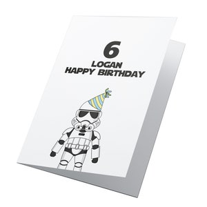 Storm Trooper Star Wars Personalised Birthday Card, Any Age Birthday Card, Star Wars Birthday Card