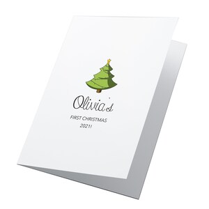 Tarjeta de Navidad Baby First, Tarjeta de Navidad Personalizada para Recién Nacidos, Tarjeta de Navidad para Bebé Nuevo, Primera Navidad del Nieto