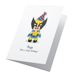 Gepersonaliseerde verjaardagskaart superheld, verjaardagskaart jongens, verjaardagskaart meisjes, superheldenkaart, gepersonaliseerde kaart