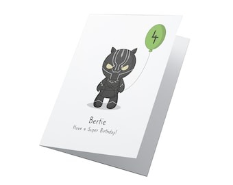 Tarjeta de cumpleaños de superhéroe personalizada, tarjeta de cumpleaños para niños, tarjeta de cumpleaños para niñas, tarjeta de superhéroe, tarjeta personalizada