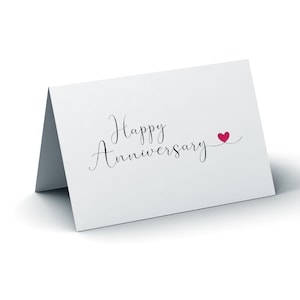 Tarjeta de aniversario minimalista, tarjeta de feliz aniversario, marido de la tarjeta de aniversario, esposa de la tarjeta de aniversario, prometido de la tarjeta de aniversario