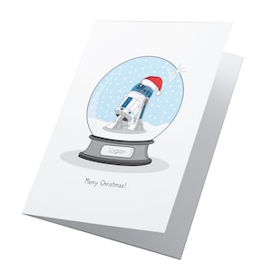 R2D2 Schneekugel personalisierte Weihnachtskarte, Star Wars Weihnachten, Kinder Weihnachtskarte, Merry Xmas, Weihnachtskarte, Star Wars