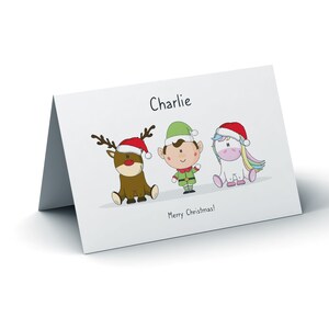 Rudolf, elf, eenhoorn! Gepersonaliseerde kerstkaart, leuke kerstkaart, kerstkaart voor kinderen, kerstkaart voor kleinkind