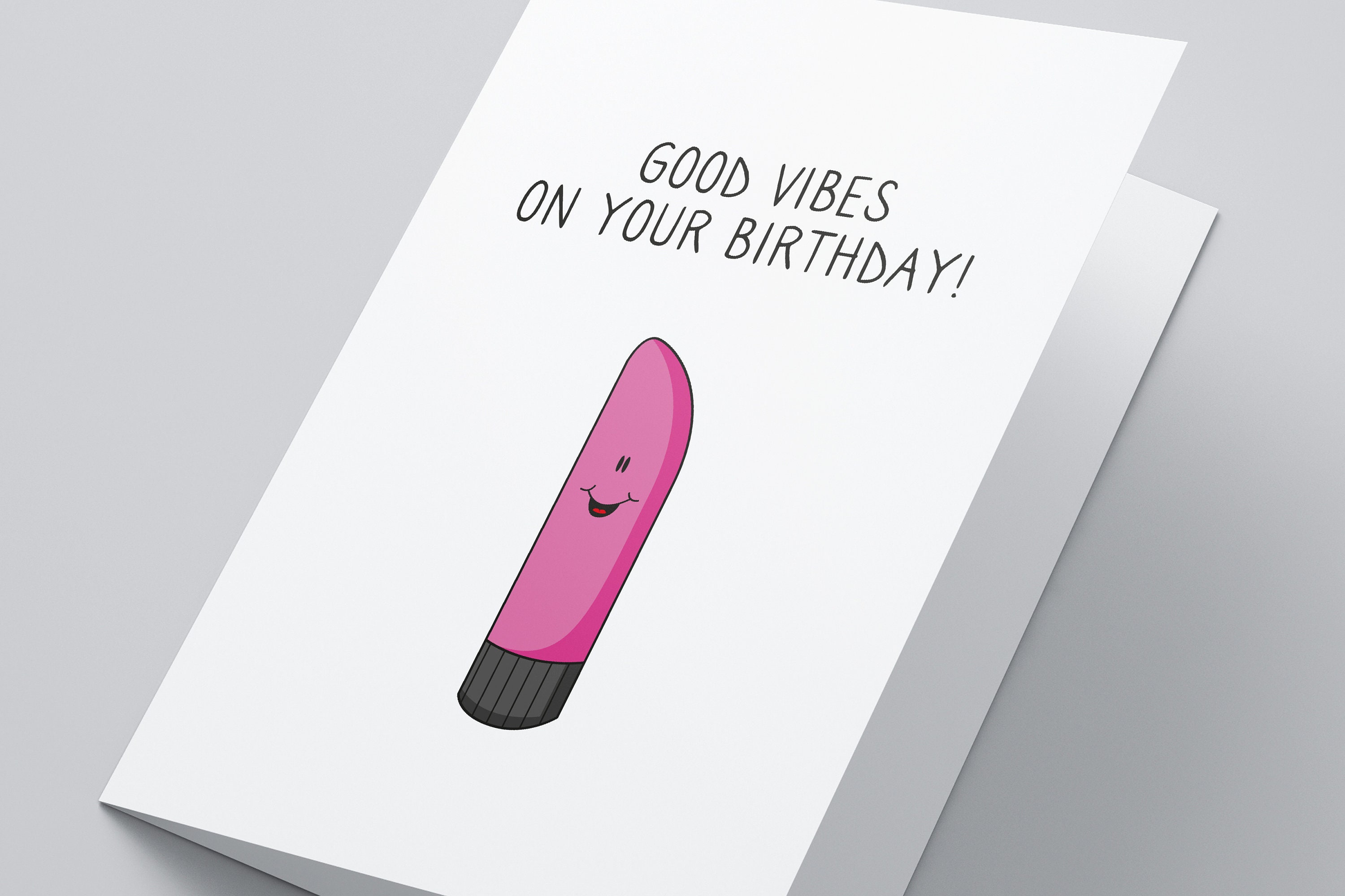 Good Vibes Rude Birthday Card Funny Birthday Card Happy | Etsy