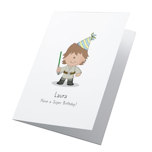Luke Skywalker Star Wars Personalised Birthday Card, Any Age Birthday Card, Star Wars Birthday Card