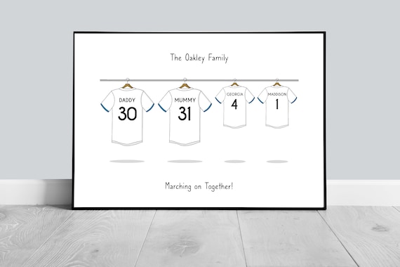 Family Football Shirt Print, Personalised Football Shirt Print, Family Print, Bedroom Prints, Football Print