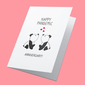 Pandemia! Biglietto di anniversario, fidanzato, fidanzata, marito, moglie, partner, biglietto di anniversario divertente, biglietto d'amore, anniversario di lockdown