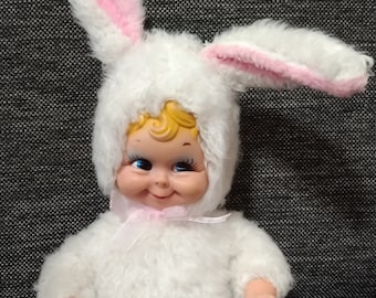 Vintage Rushton Style Chiltern Rubber Face Large Pink Bunny Plush