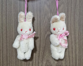 ヴィンテージ ホワイト バニー ぬいぐるみ まつげ付き イースター