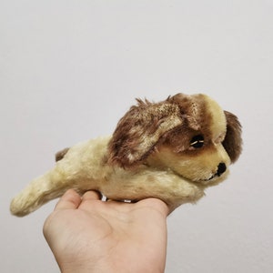 vintage stuffed animal fur brown puppy dog doll 8&quot;