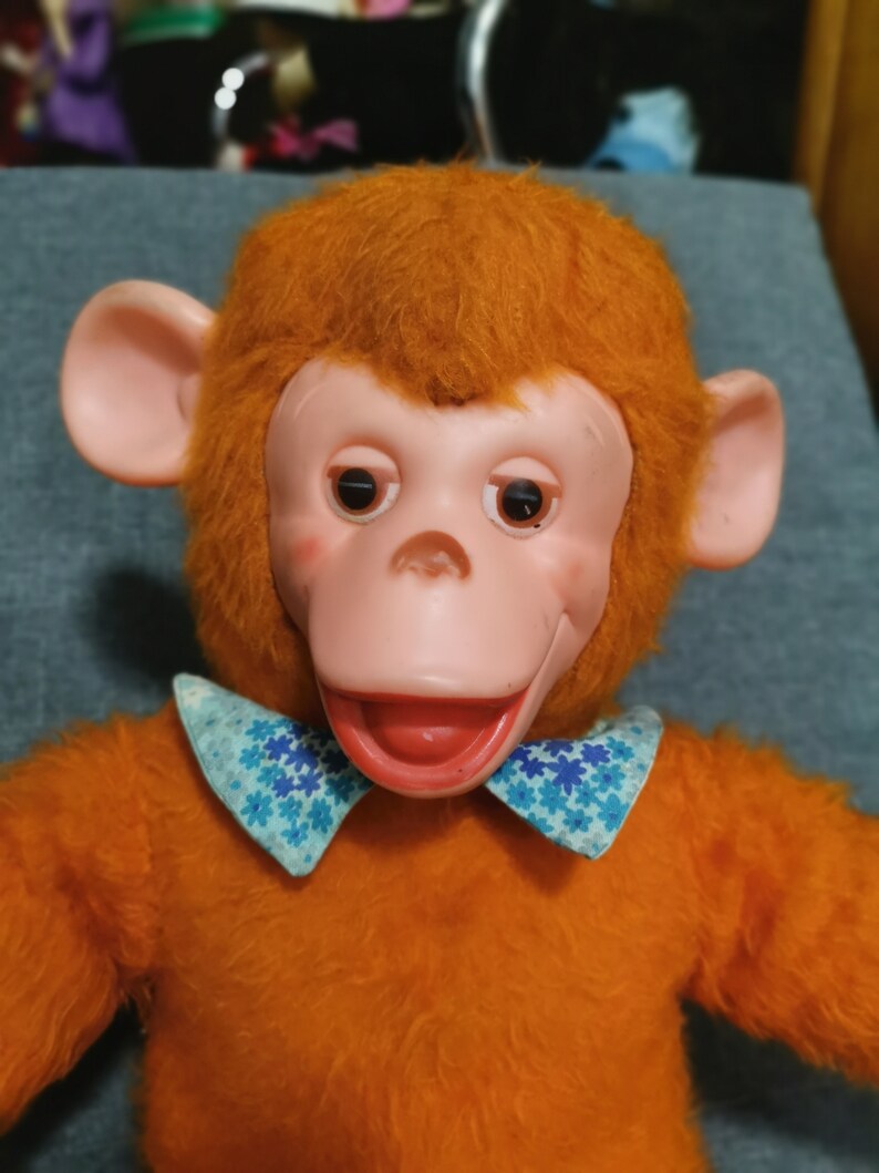 Vintage Stuffed Animal Rubber Face Monkey and Banana Plush Etsy