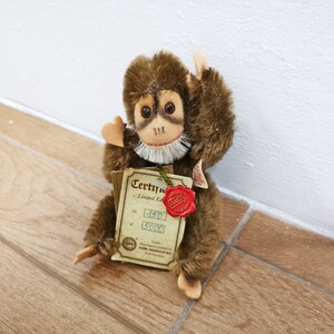 vintage stuffed monkey hermann teddy original doll 6&quot;