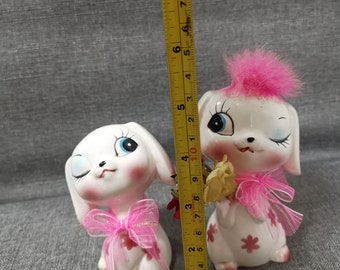 大切な人へのギフト探し Ceramic Animal Japanese Vintage Kitsch Flower Pink White ギター