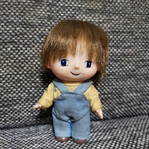 vintage cute kawaii toys rubber big eye boy cartoon character japan doll