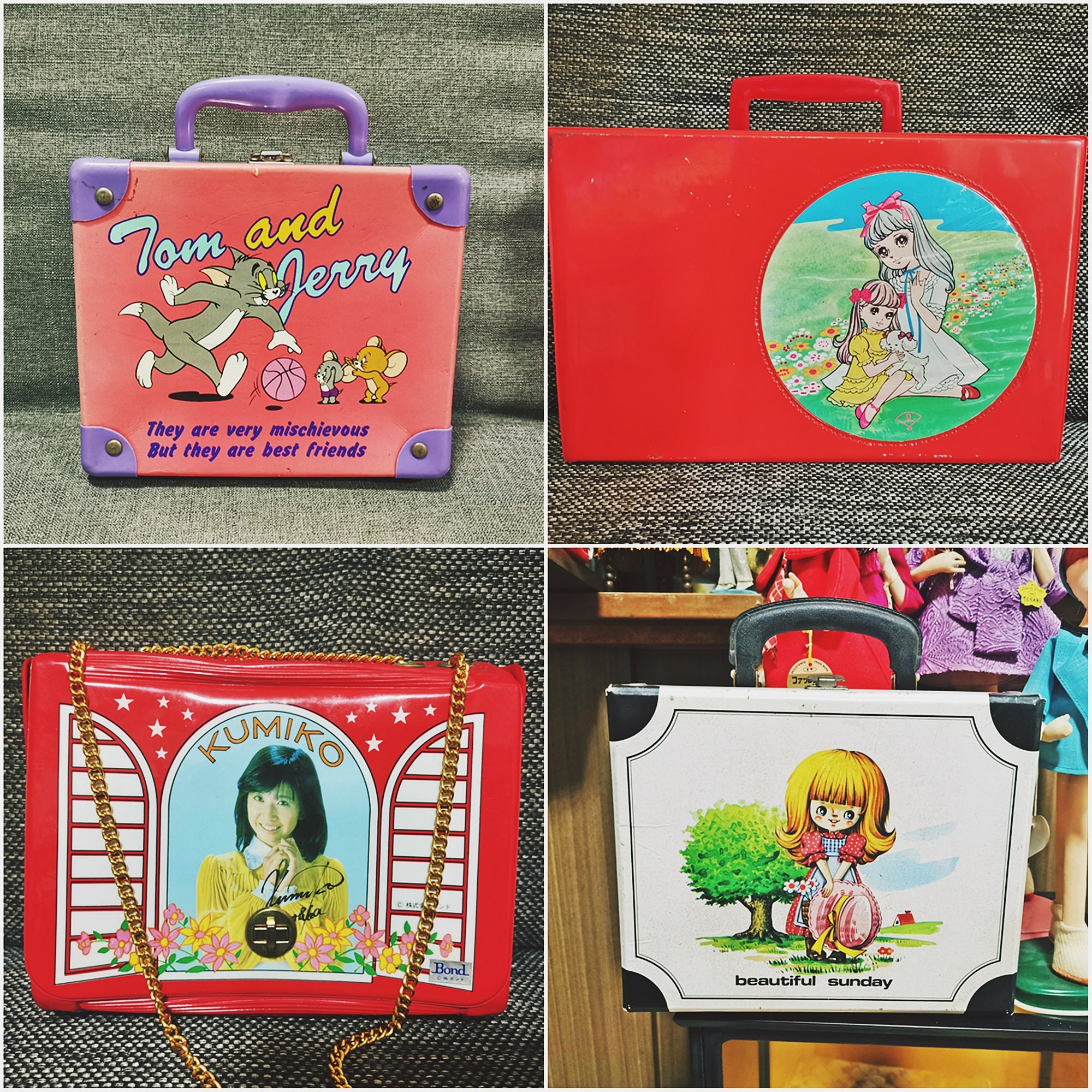 Vintage Tom and Jerry Bag Box Japanese Kitsch Kawaii Showa