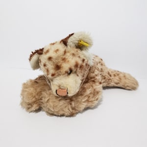 vintage stuffed animal kitty cat steiff cat sleep germany plush doll toys 8in