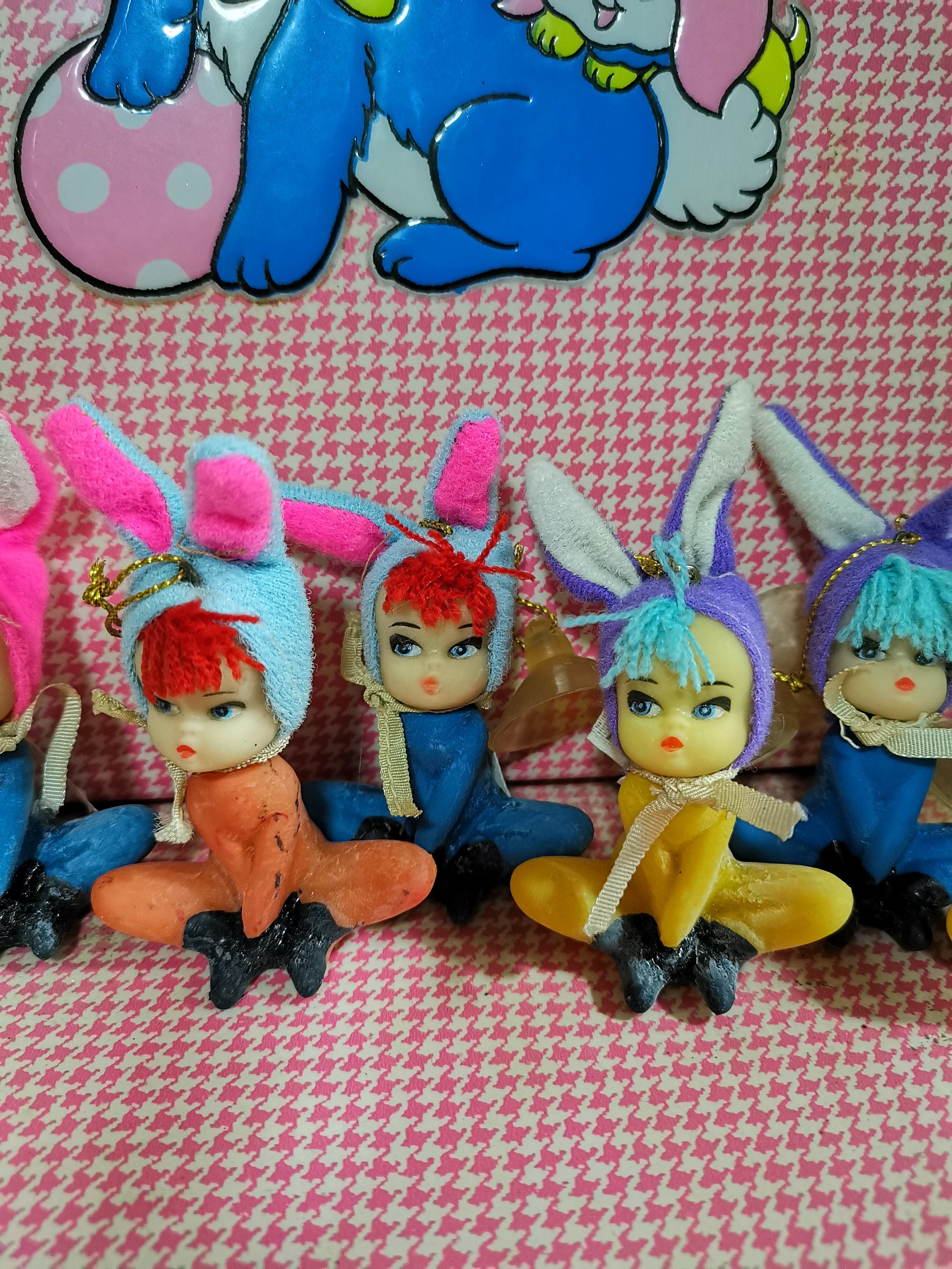 Vintage Easter Rabbit Cute Japanese Toys Rubber Kawaii Little Bunny ...