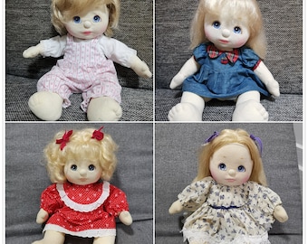 vintage My Child Loving Baby dolls 1985 mattel my child white skin golden hair taiwan baby plush doll