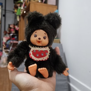 vintage stuffed animal rubber face bear monchhichi doll 5&quot;