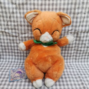 vintage bandai 1992 Mikan Enikki Kusanagi Mikan  stuffed animal kitty cat orange  toy plush
