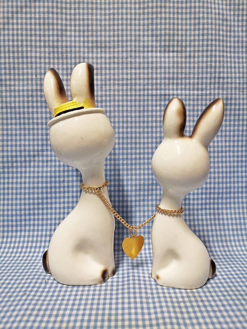Kitsch Shiny Rabbit Vintage Japanese Ceramic Kitsch Kawaii Big Eye Bunny Rabbit Lover ...