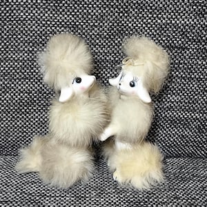 vintage ceramic kitsch white big eye puppy poodle love japan