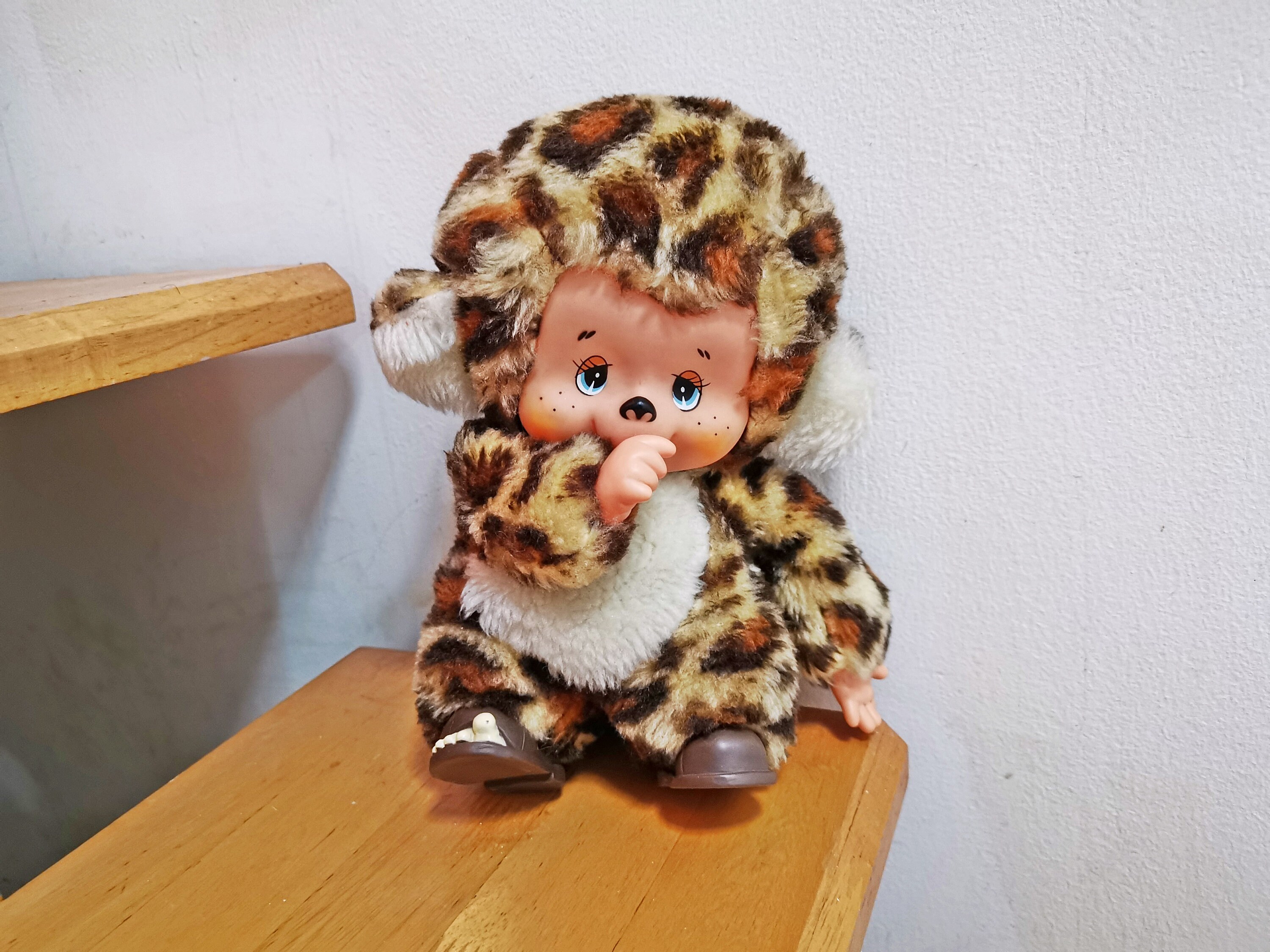 Vintage Cute Japanese Animal Rubber Face Puppy Dog Leopard