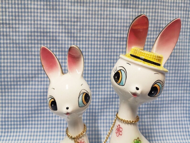 Kitsch Shiny Rabbit Vintage Japanese Ceramic Kitsch Kawaii Big Eye Bunny Rabbit Lover ...