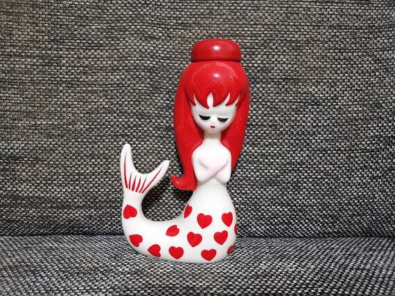 昭和レトロ 新品未使用 KARINA JAPAN STONEWARE 5枚セット Vintage Japanese Girl Ceramic Kitsch Kawaii Big Eye Mermaid Naito