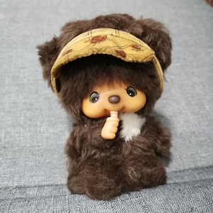 vintage japanese kawaii stuffed animal monchhichi monchhichi bear sekiguchi japan doll 7&quot;