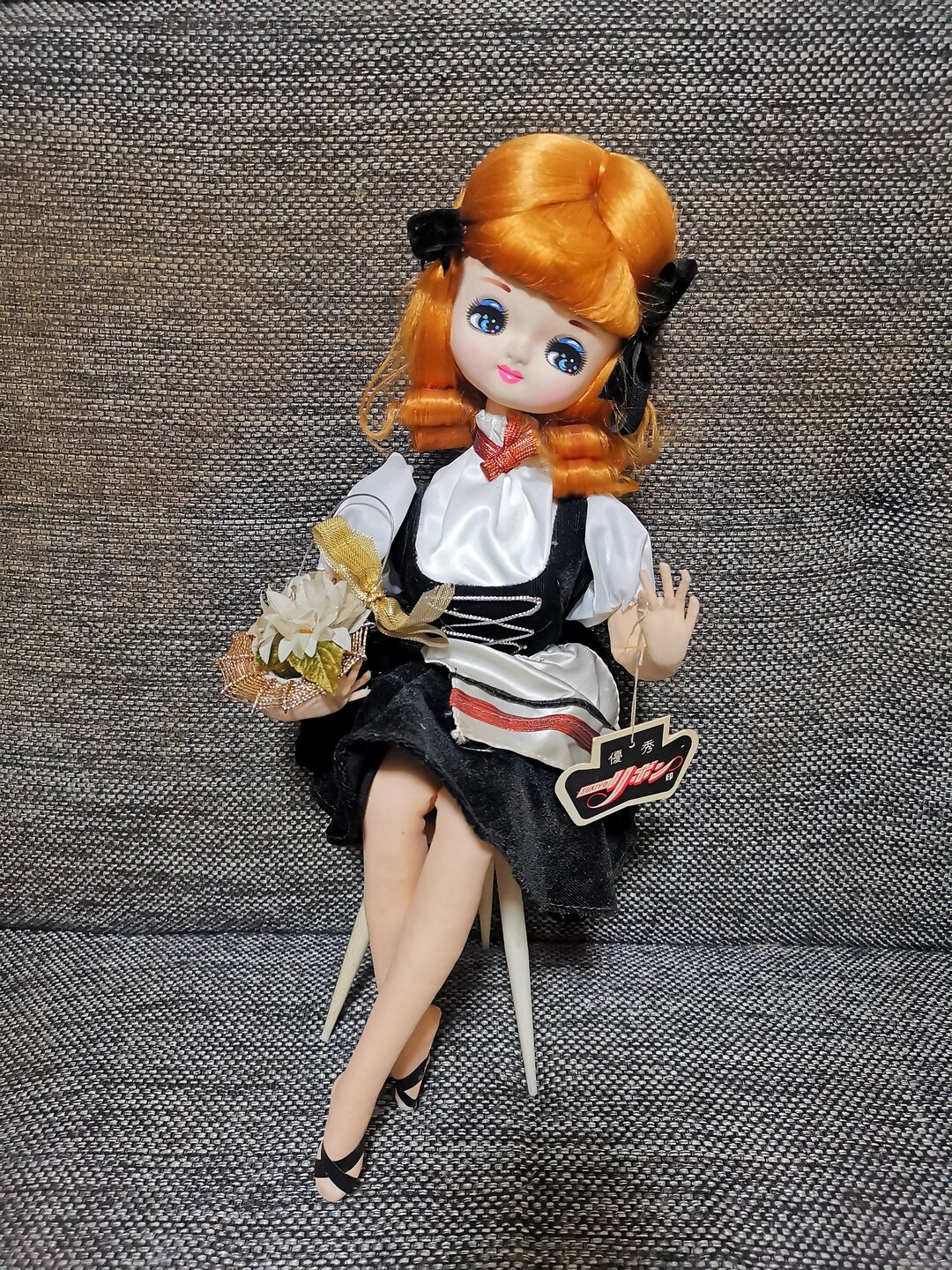 Vintage Japanese Pose Doll Kawaii Showa Big Eye Girl Sitting Etsy