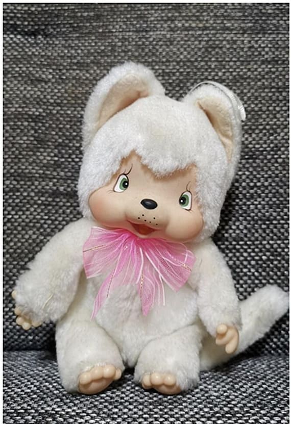 モンチッチ　CATS 白ネコ　ぬいぐるみ　マスコット　猫　7cm 楽天市場】招き猫モンチッチ Sサイズ ホワイトまねき猫 ねこ
