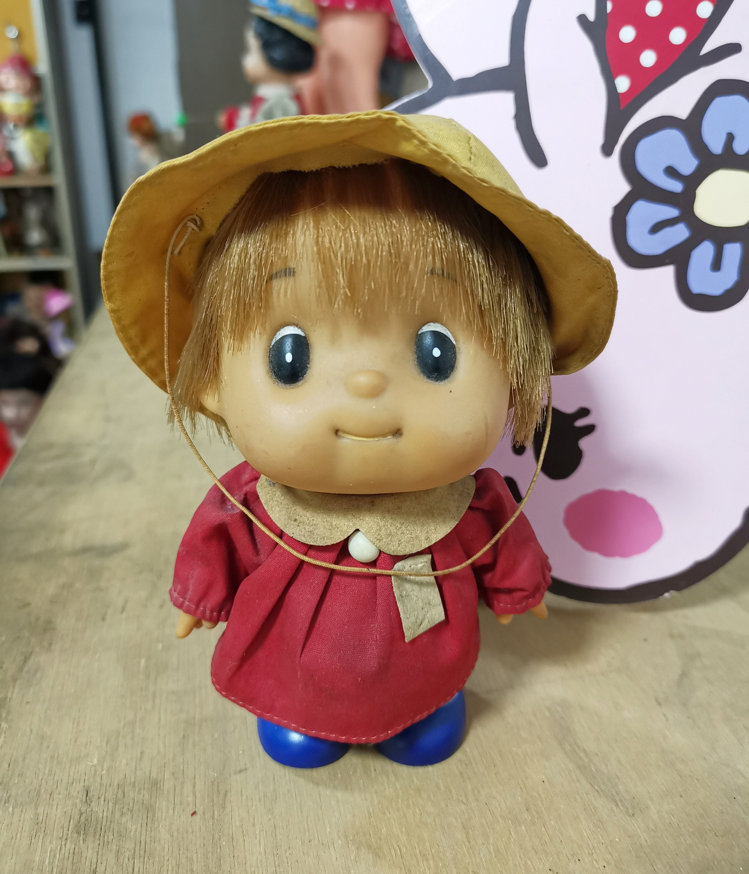 Cute Japanese Original Vintage 1970s Pinky Peach Kodama Baby