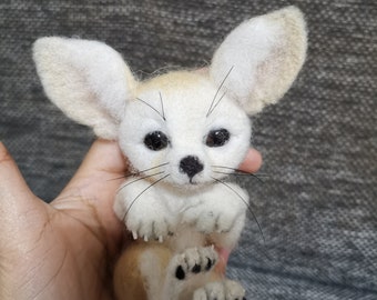 cute kawaii fox animal needle felted animal fox doll Handmade puppy