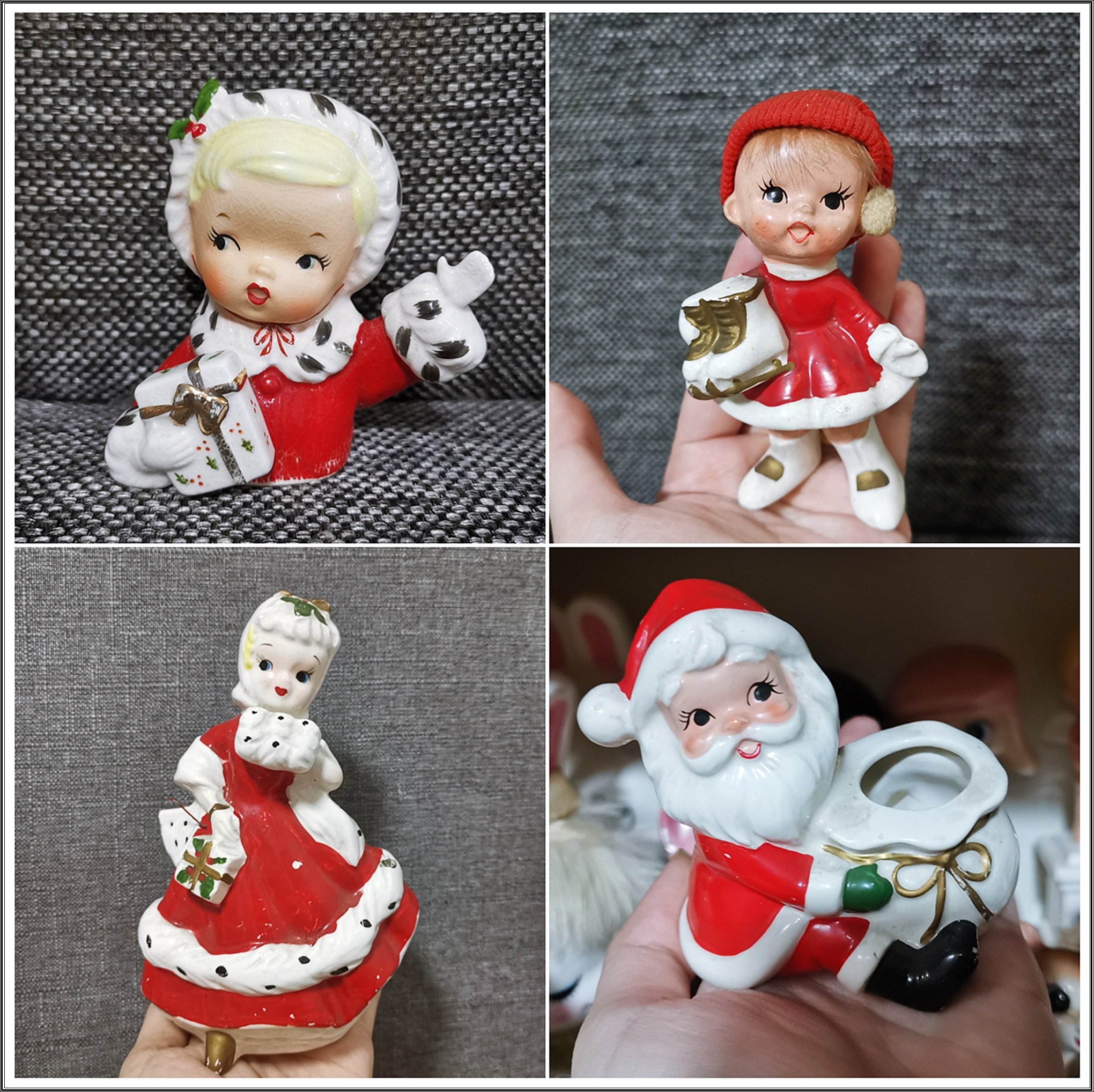 Vintage Big Eye Girl Ceramic Santa Sandy Fairy Girl Napco 1957 Vintage Big Eye Girl Ceramic Santa Sandy Fairy Girl Napco 1957