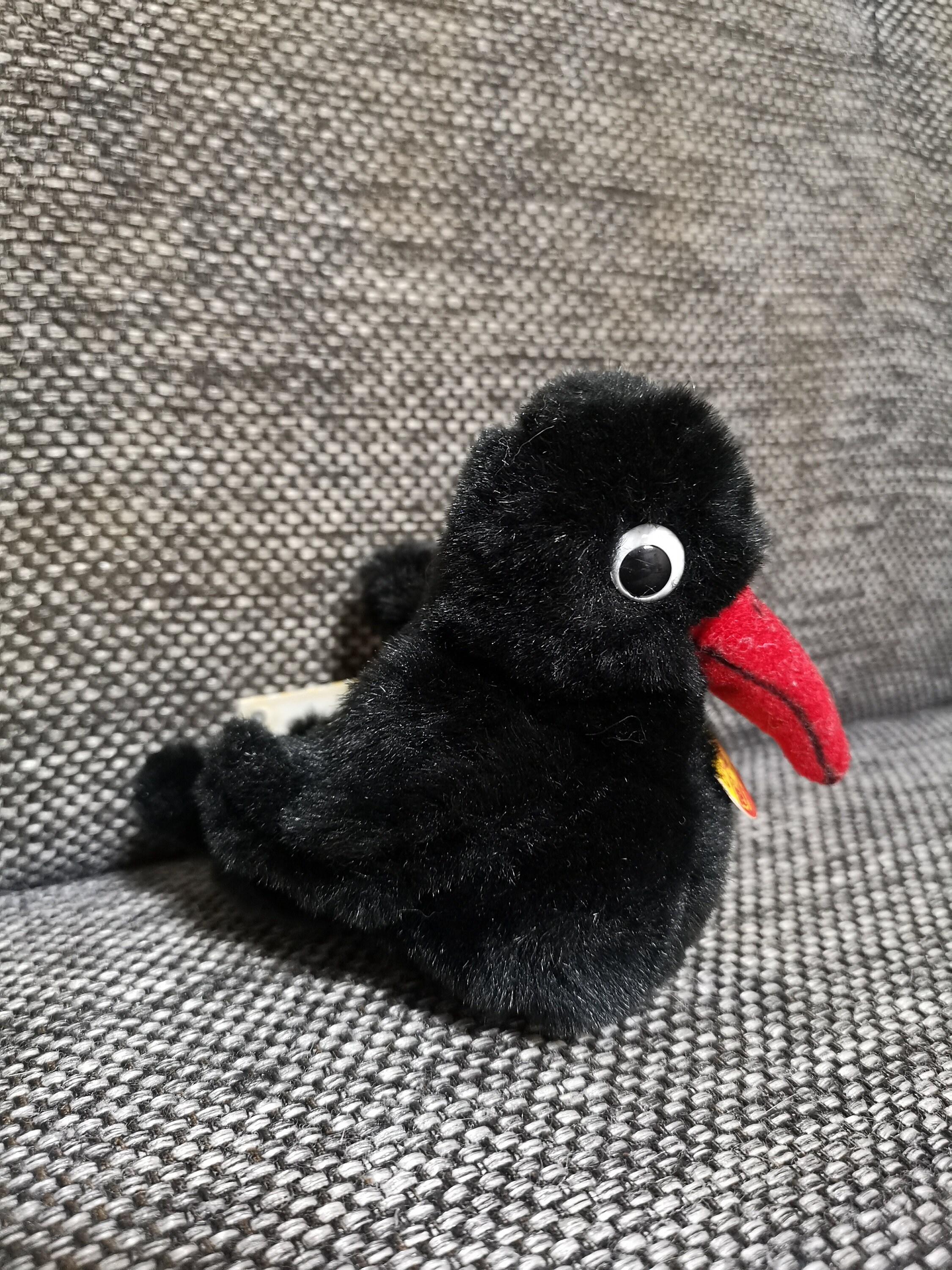 Peluche Oiseau Steiff - Hucky Rabe6 Hucky Le Corbeau 1960/1964 - Collection