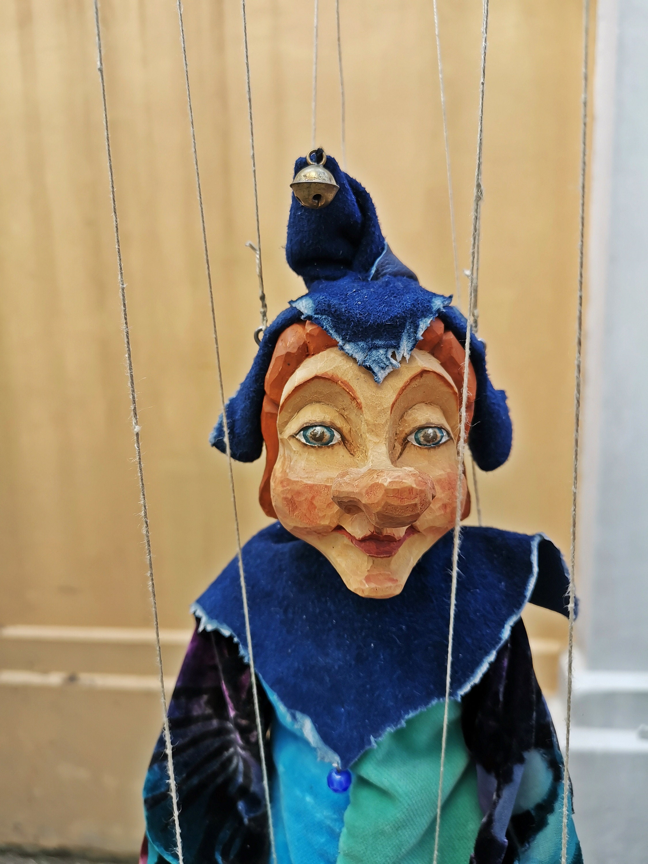 Jester wooden puppets 18inc Etsy