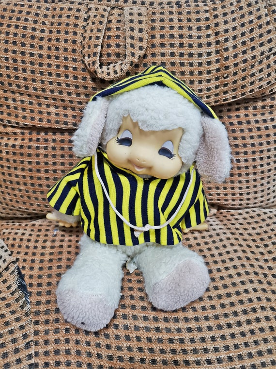 Vintage Kawaii Japanese Rubber Face Animal Sheep Monchhichi