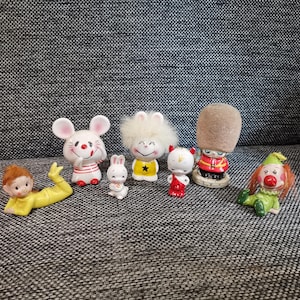 vintage kawaii uroczy ceramiczny duży elf oko chochlik diabeł mysz króliczek żołnierz Rune Naito skarbonka