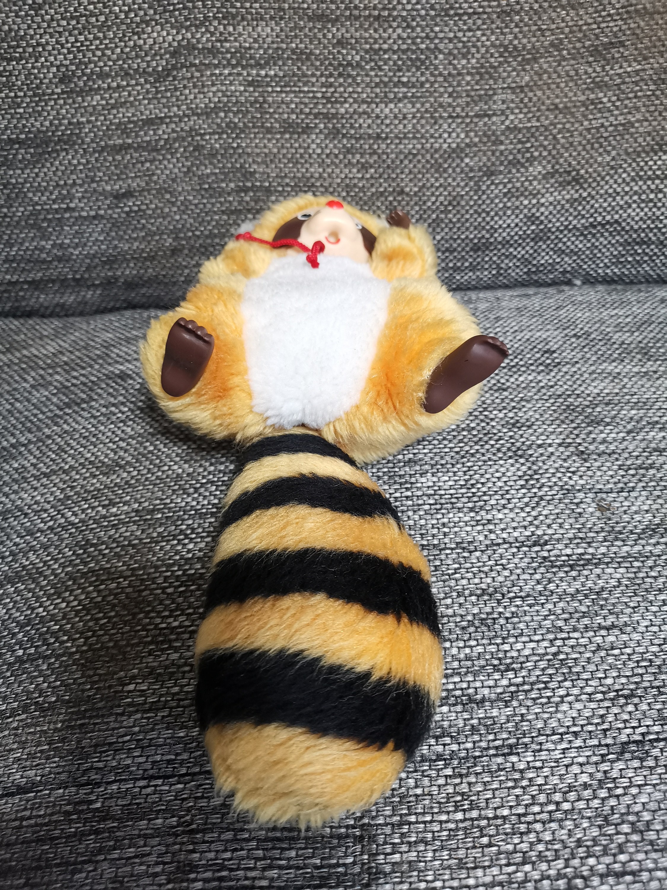 Vintage Kawaii Rubber Face Monchhichi Raccoon Doll Plush