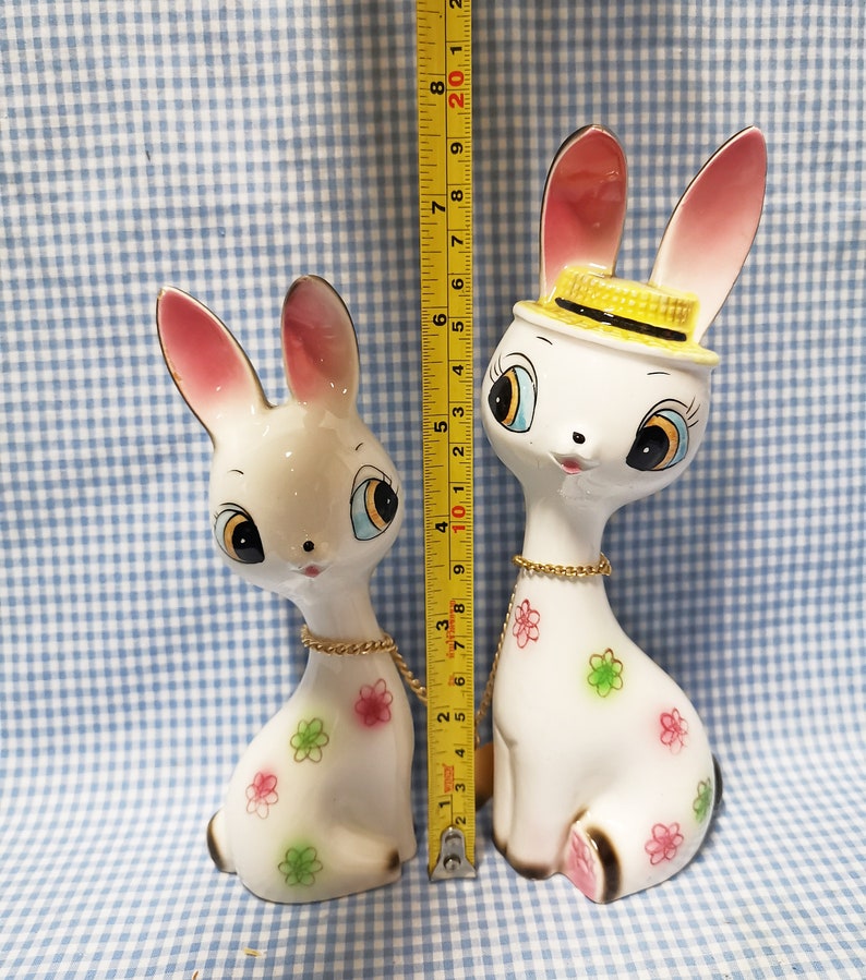 Kitsch Shiny Rabbit Vintage Japanese Ceramic Kitsch Kawaii Big Eye Bunny Rabbit Lover ...