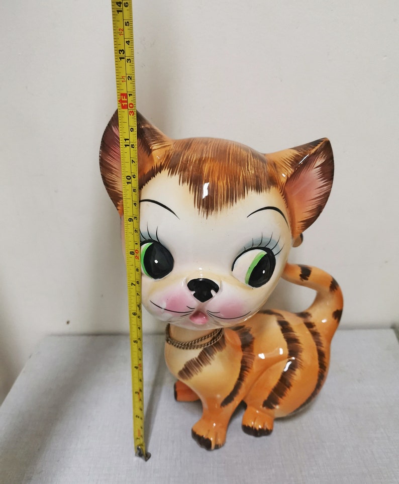 Kitsch de cerámica vintage gato gatito ojo japón grande 12inc Etsy