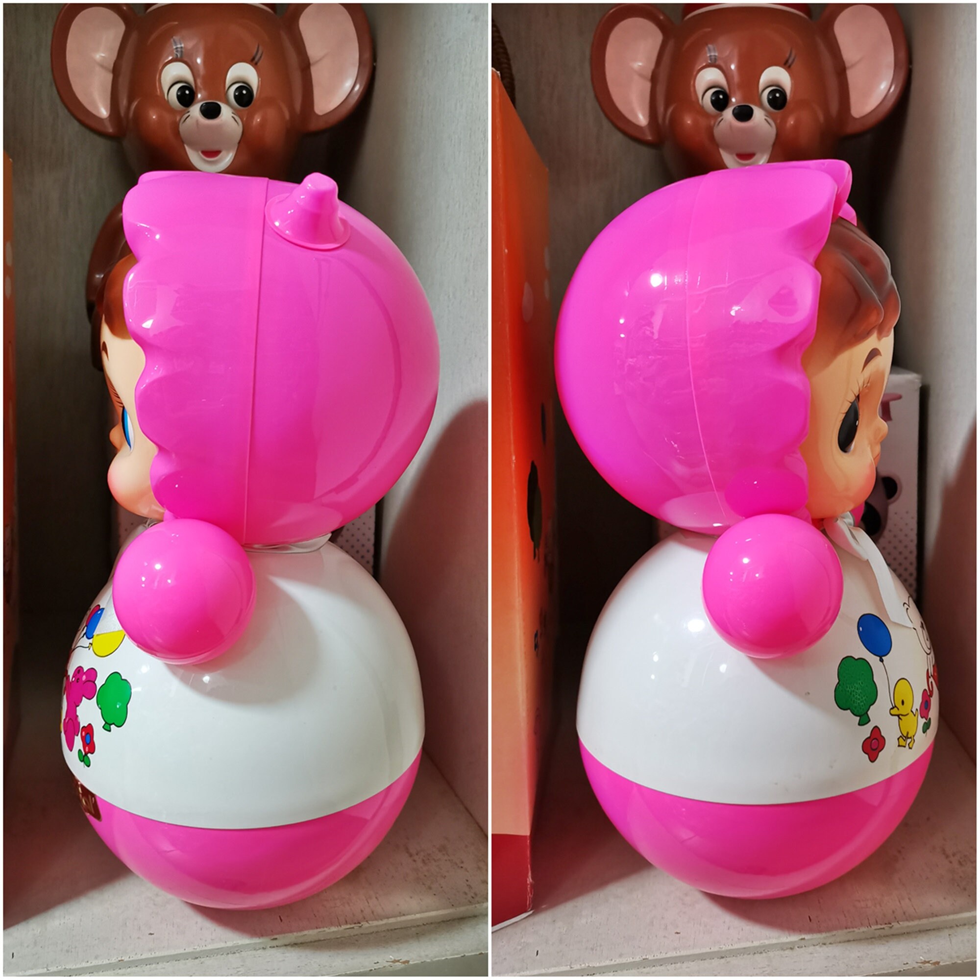 Vintage Japanese Big Eye Baby Toys Royal Kawaii Showa Roly