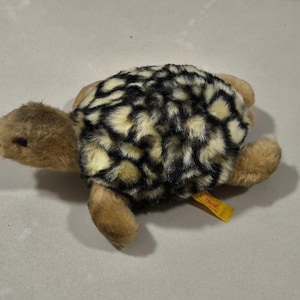 vintage kawaii stuffed animal steiff rubber shelled  slo turtle terrapin  tortoise