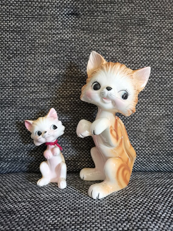 Vintage Japanese Animal Fox Ceramic Kitsch Kawaii Kitty Cat